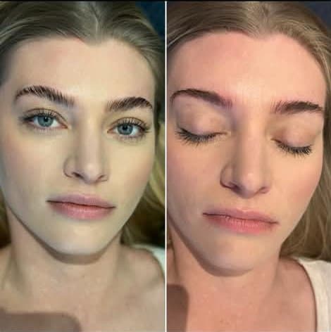 Brow lamination before and after result, photo 2 of 8