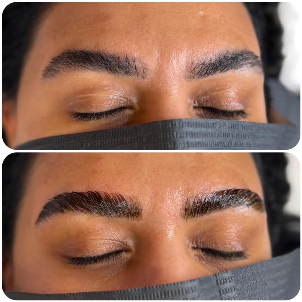 Brow lamination before and after result, photo 4 of 8